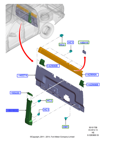 CUBIERTA ABERTURA CINTURON SEG (MAB39-2524592-AA3AN)